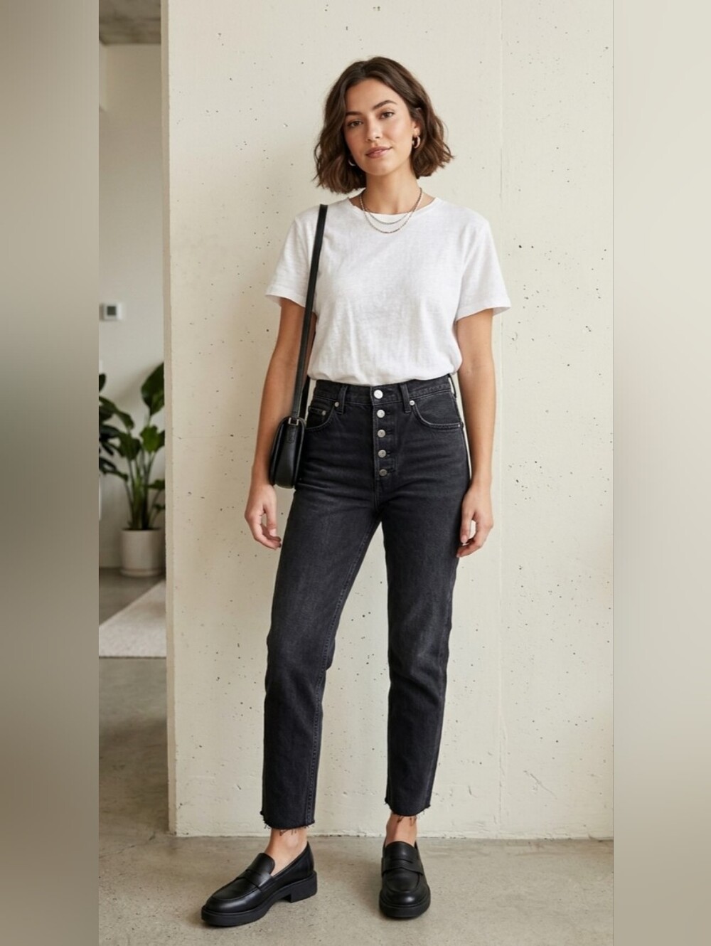 AGOLDE Riley High Rise Straight Crop Jeans Black Size 23